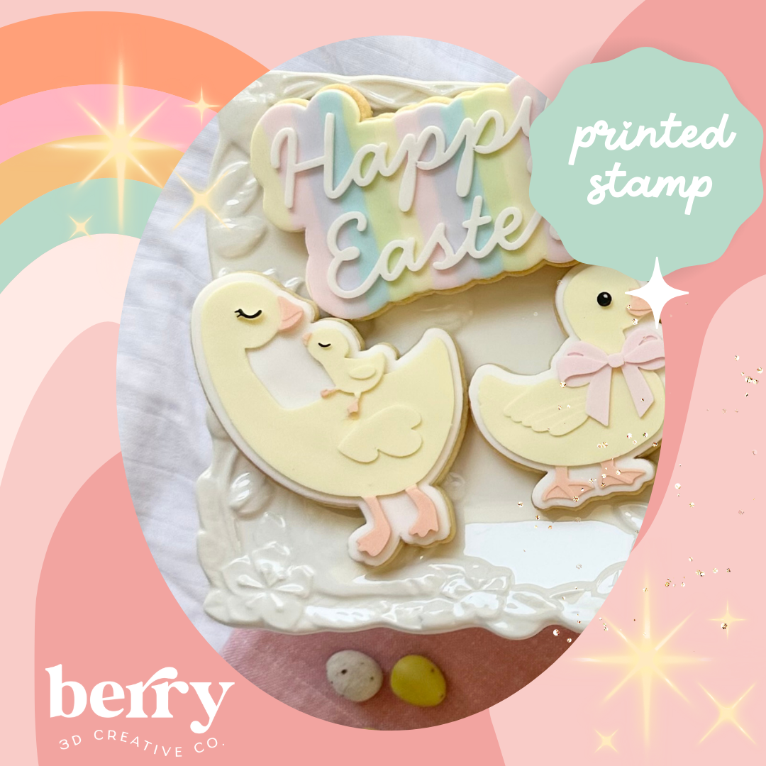 Goose/ Duck with baby on back Stamp and matching cutter