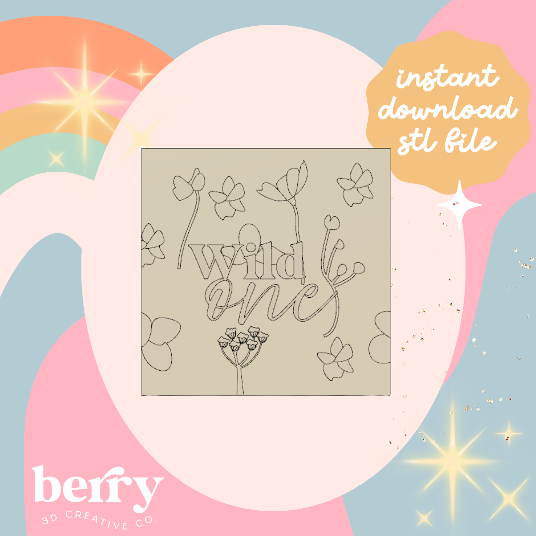 Wild One floral plate Stamp stl file