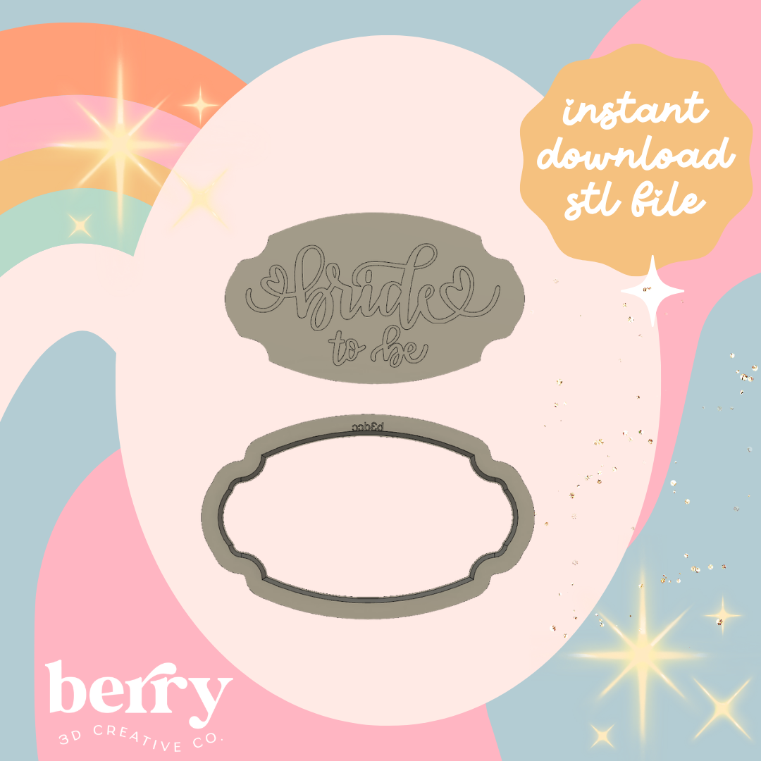 Bride to Be Cookie Cutter and Stamp stl file