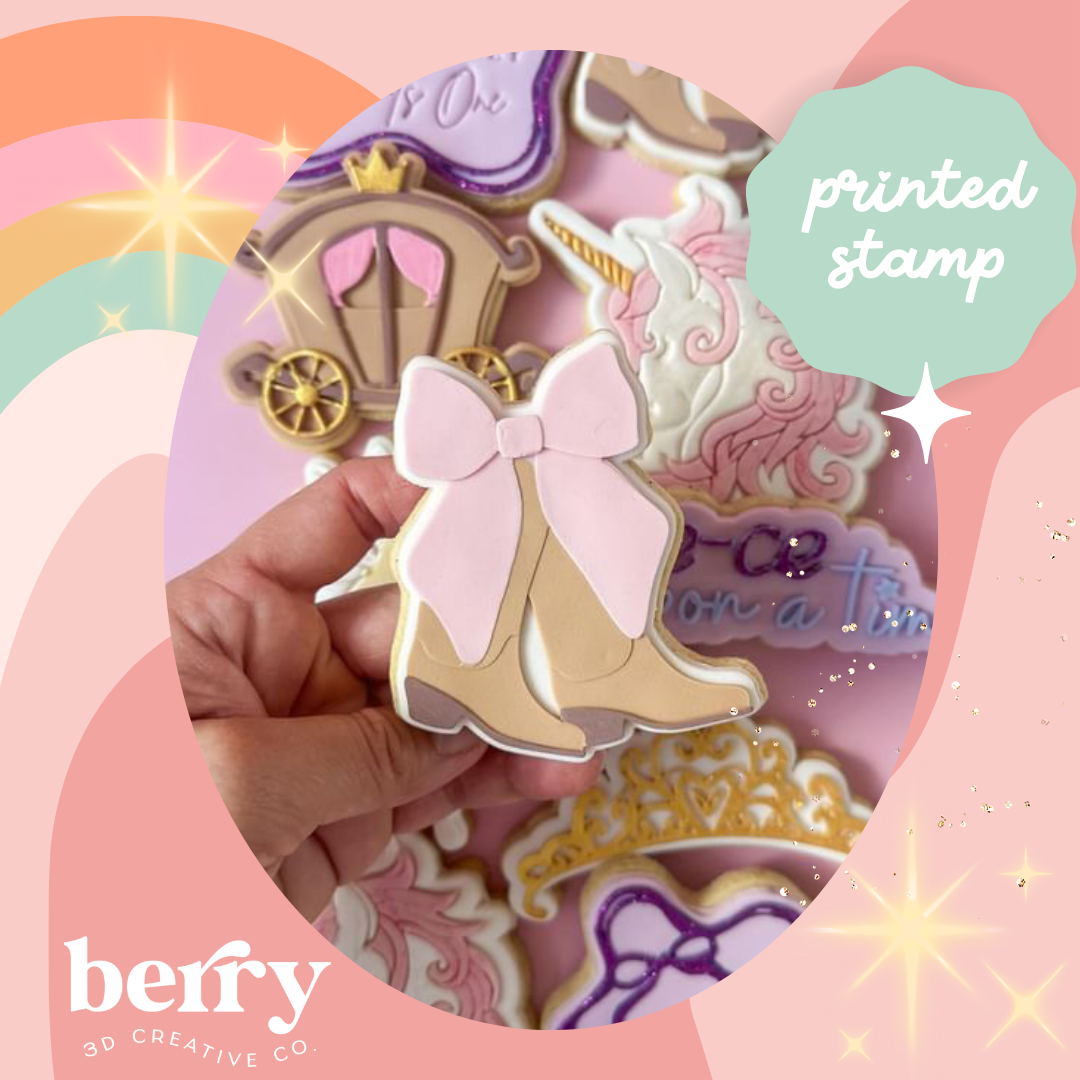 Boots and Bow Debosser and matching cutter