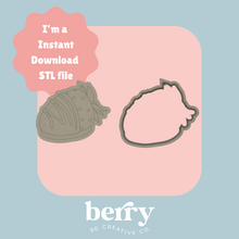 Load image into Gallery viewer, Chocolate Coated Strawberry Cookie Cutter and Stamp stl file