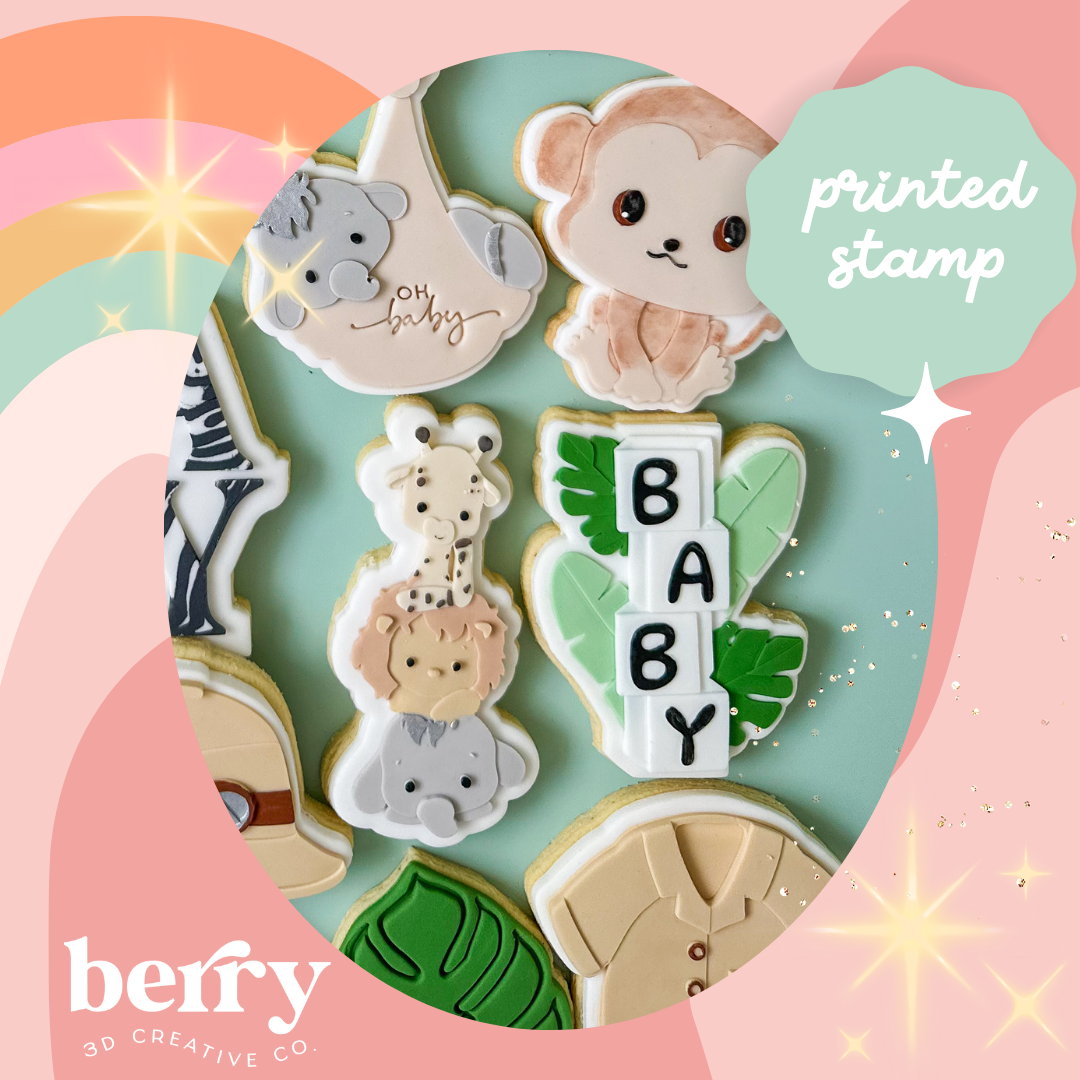 Baby Blocks with Palm leaves- collection Stamp and matching cutter