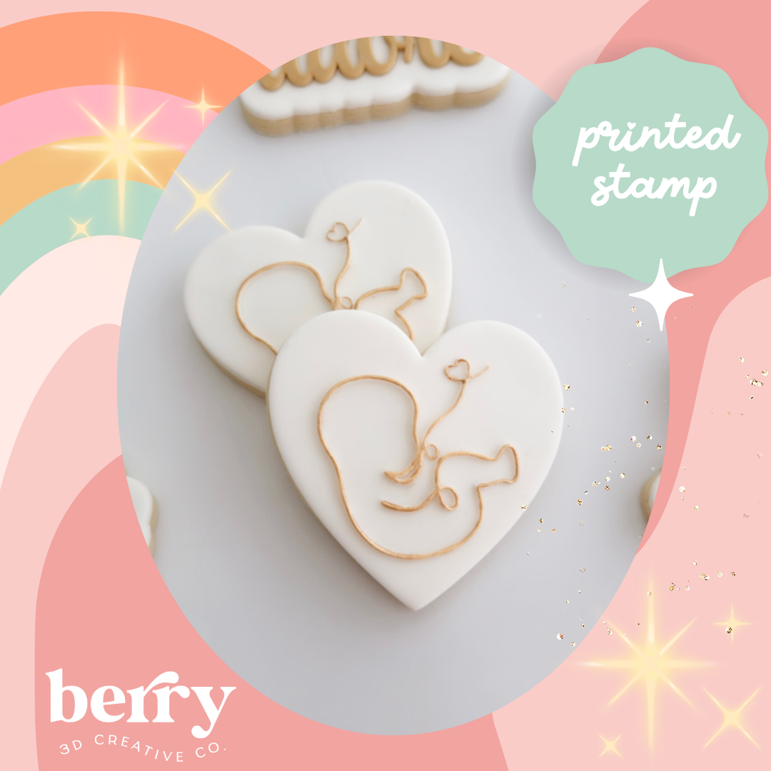 Baby in heart Stamp and matching cutter