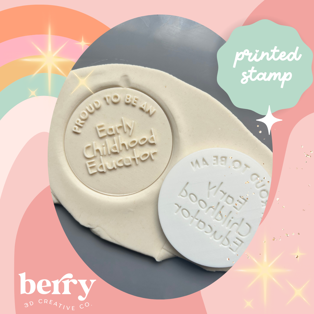 Proud to be an early childhood educator DEBOSSER Stamp and matching cutter