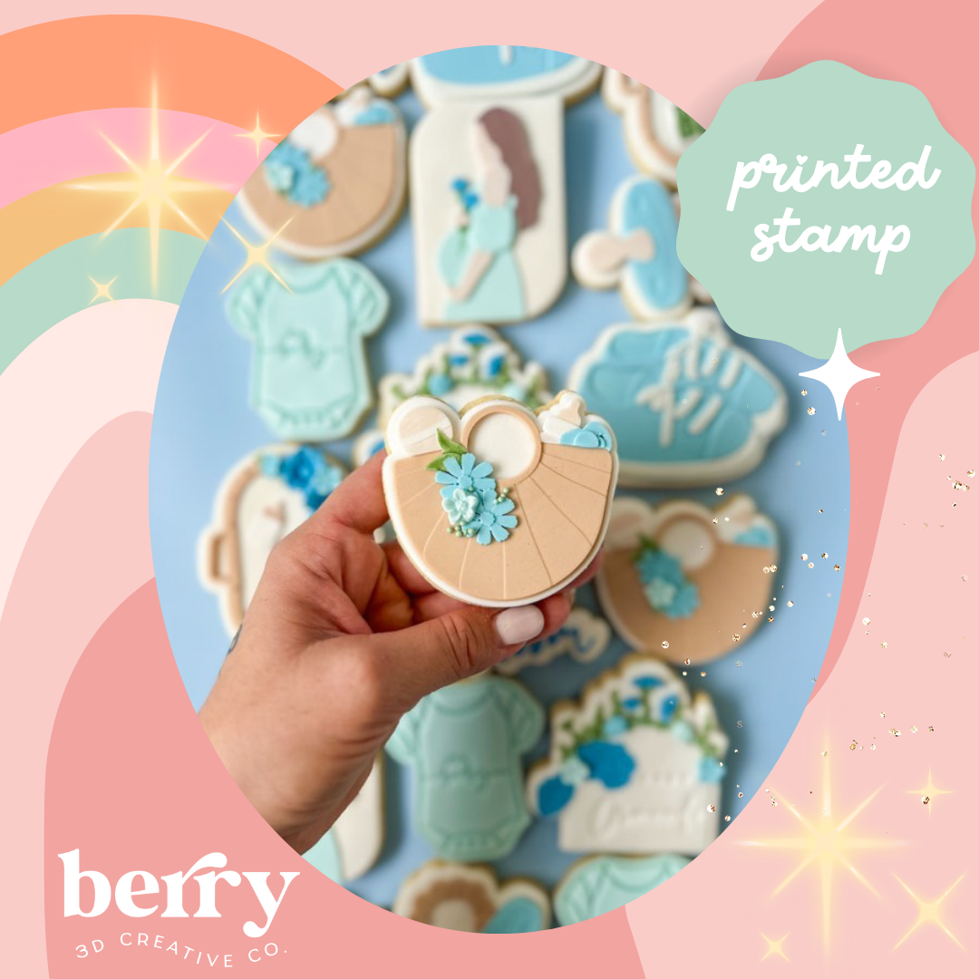 Nappy/ Baby Bag with flowers - Stamp and matching cutter