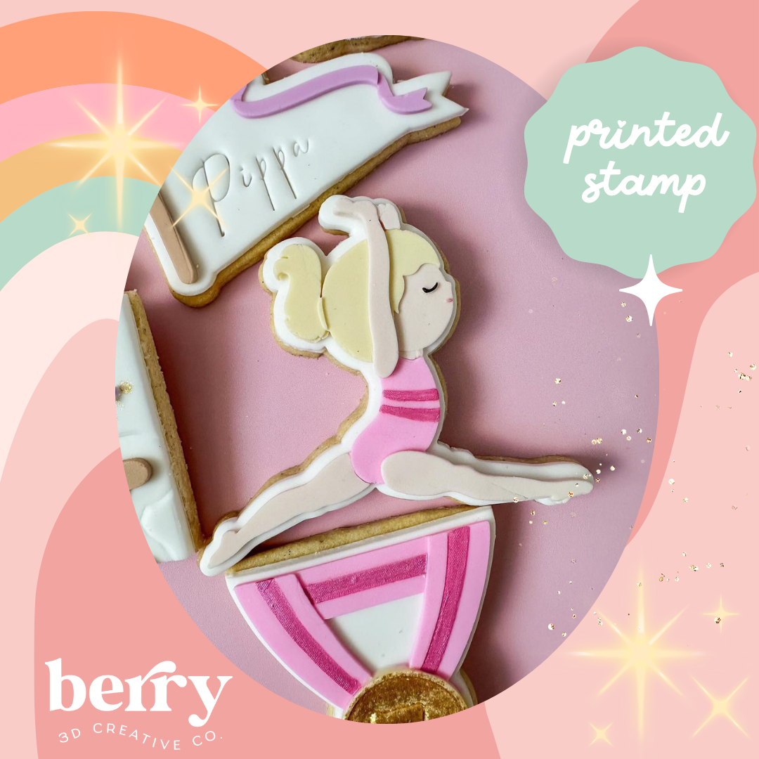 Handstand splits Gymnast - Gymnastics Collection Stamp and matching cutter