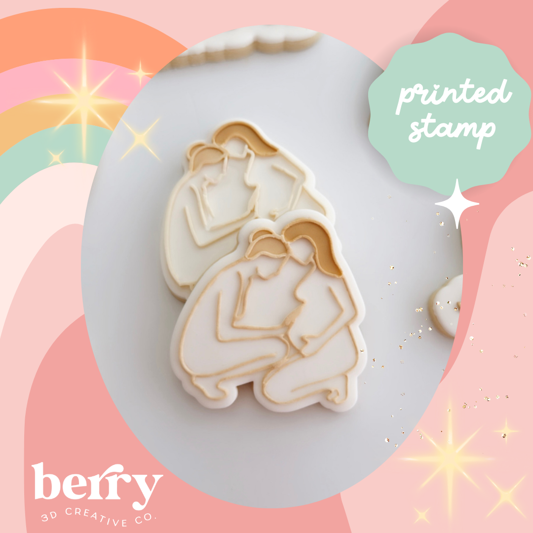 Mother and Midwife line art Stamp and matching cutter