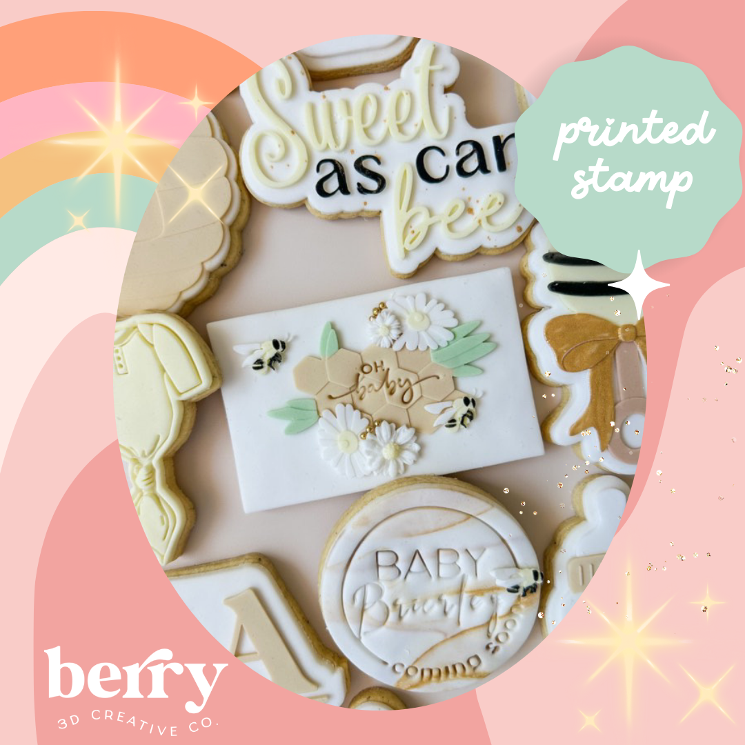 Honey Comb with bee's and flowers - Sweet as can Bee Collection Stamp and matching cutter