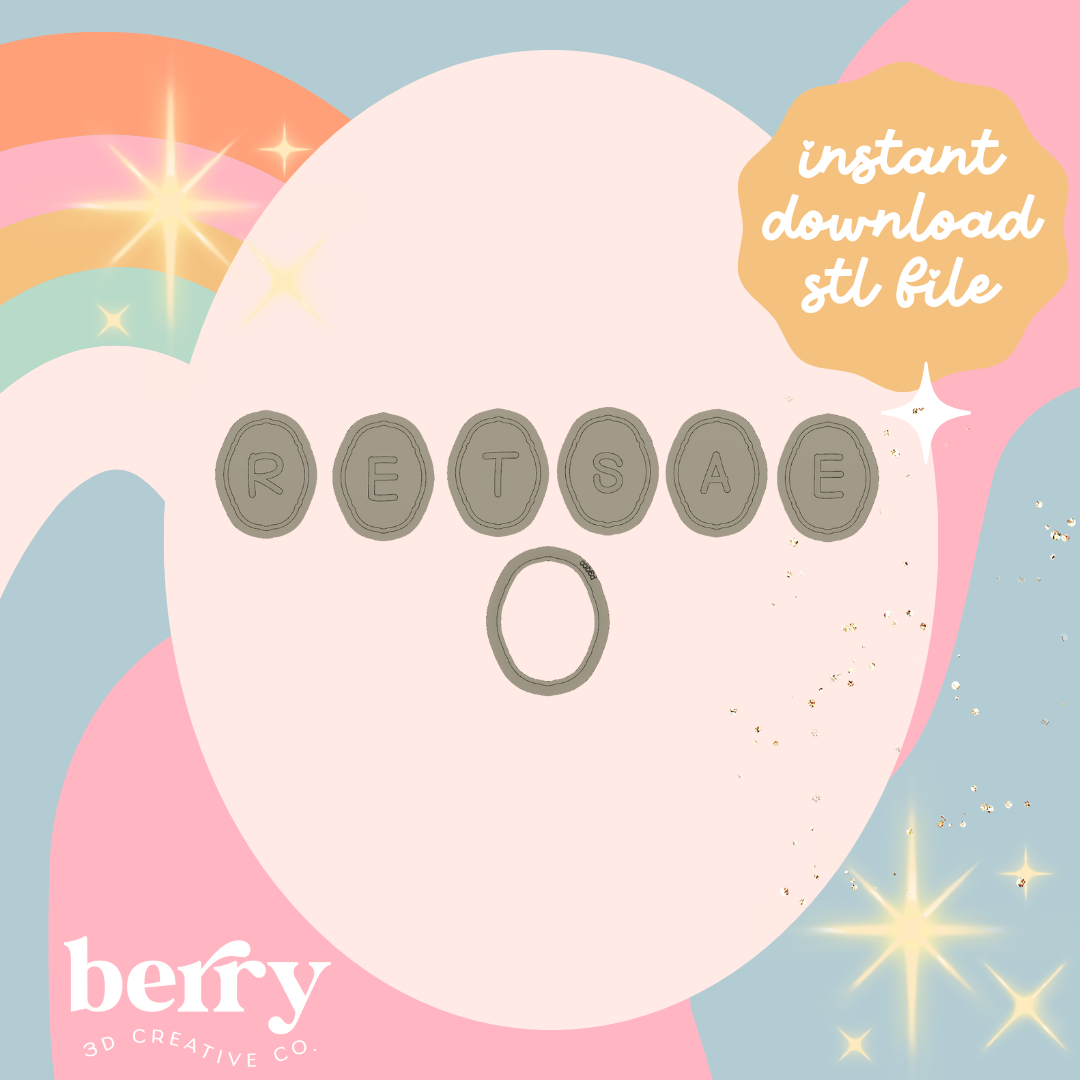 EASTER single letter worded set Cookie Cutter and Stamp stl file