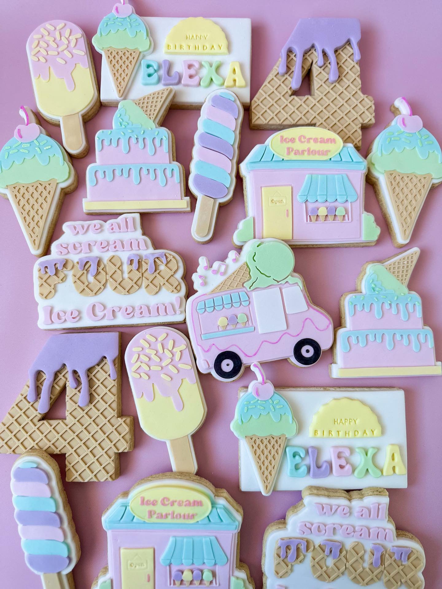 Soft Serve Ice Cream Debosser Stamp with matching Cookie Cutter