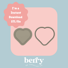 Load image into Gallery viewer, Rope outline heart Cookie Cutter and Stamp stl file