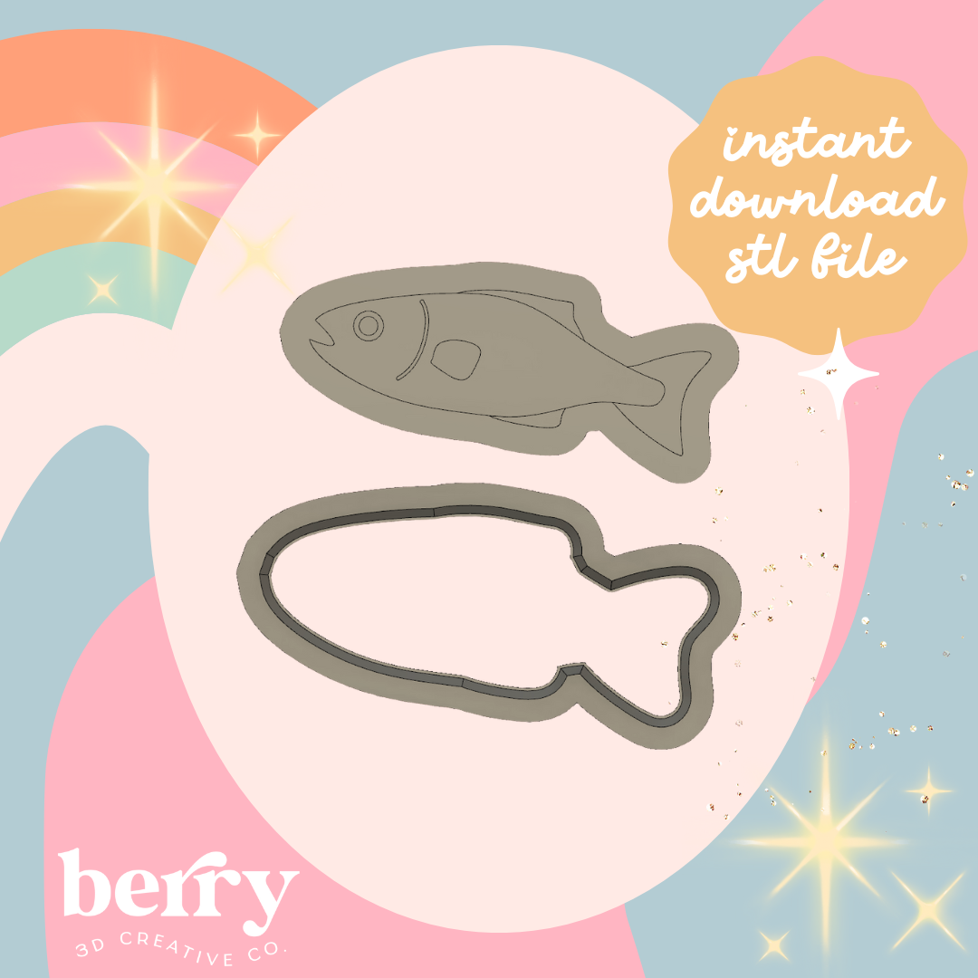Fish Stamp and cutter STL file