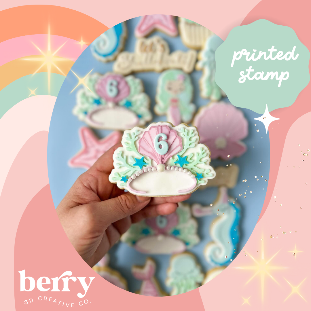 Mermaid sea shell Crown - Mermaid Collection Stamp and matching cutter