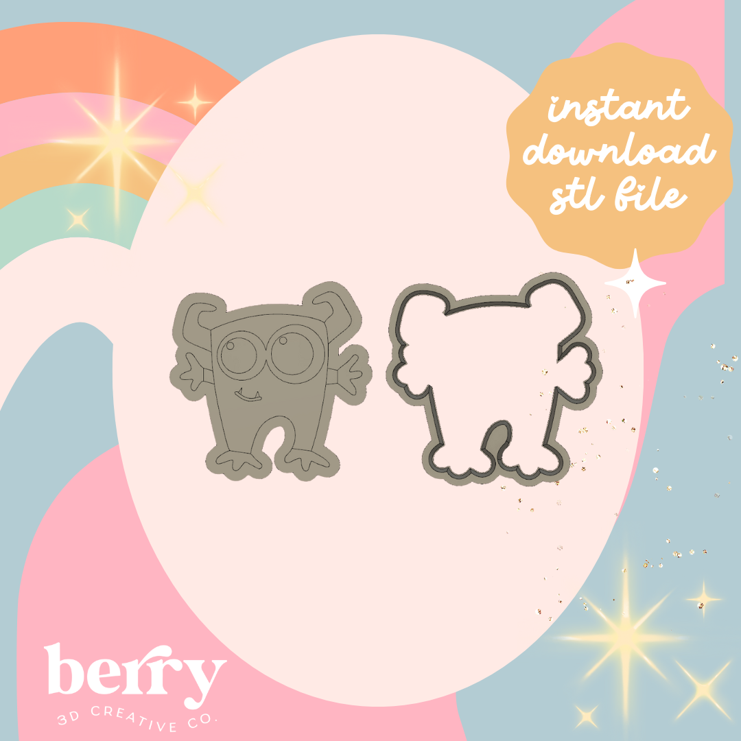 Monster Cookie Cutter and Stamp stl file