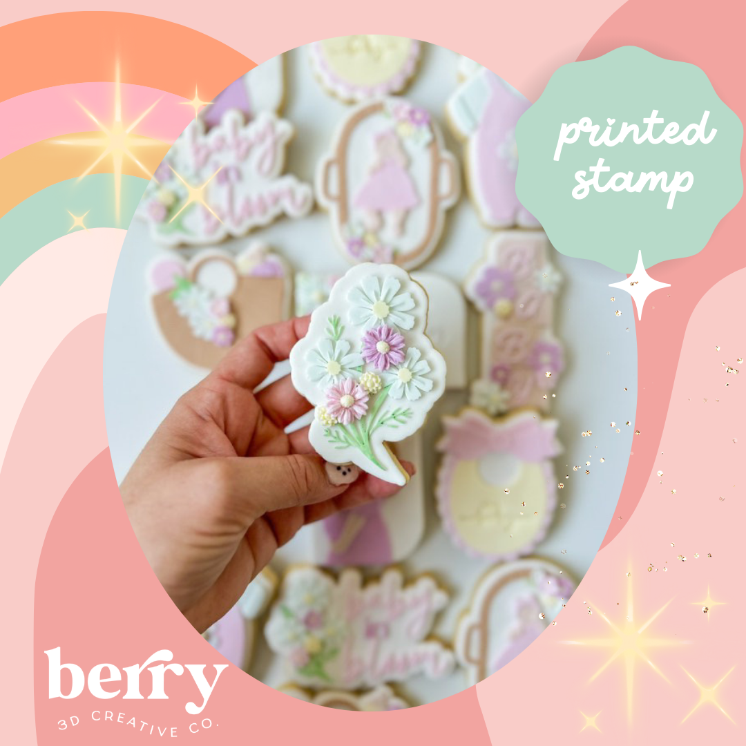 Flower bouquet- Baby In Bloom Collection Stamp and matching cutter
