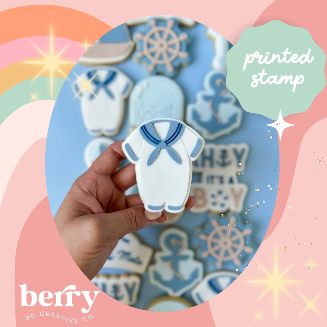 Baby Sailor Onesie- Ahoy it's a boy Collection Stamp and matching cutter