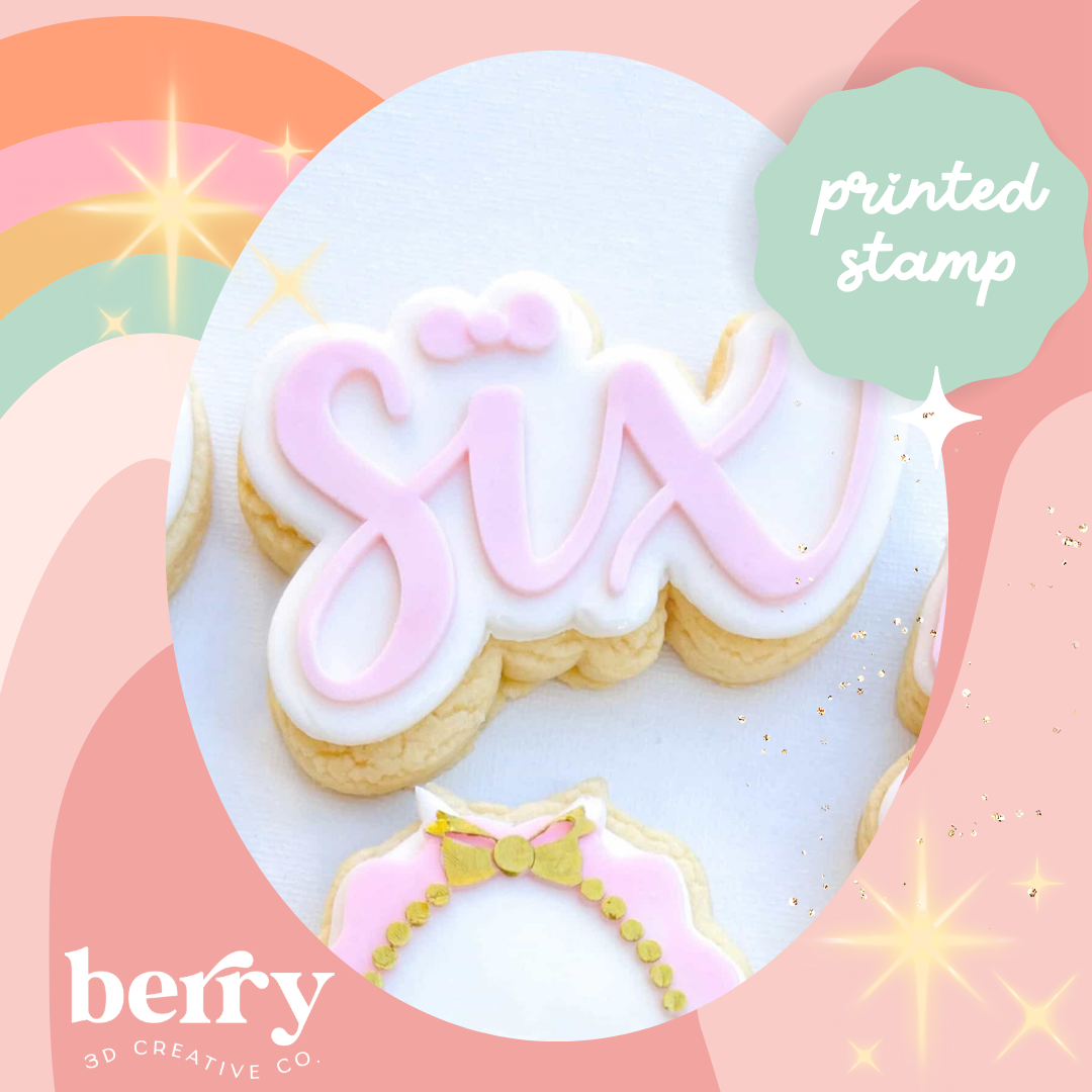 Six with a bow stamp and matching cutter