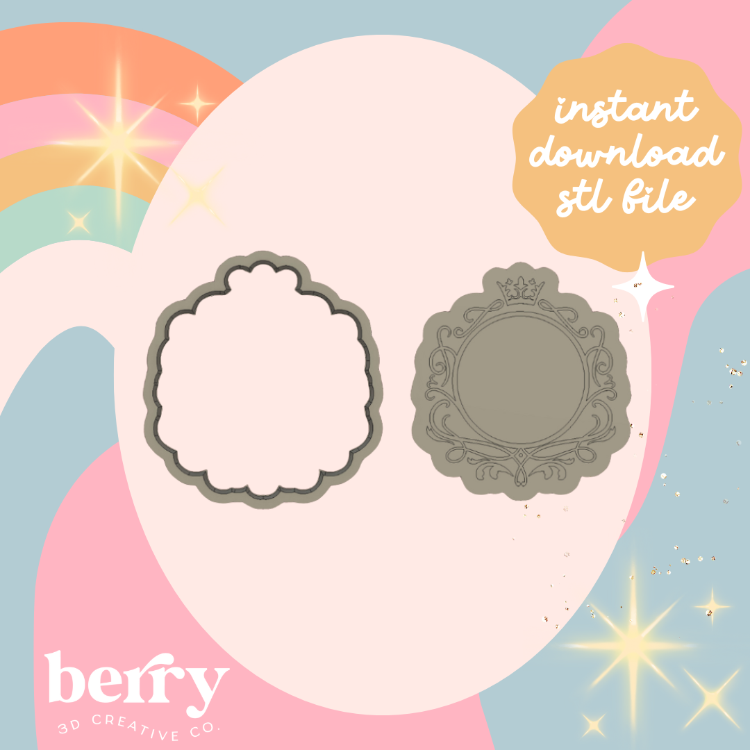 Bridgerton Inspired Blank boarder Stamp and cutter STL file