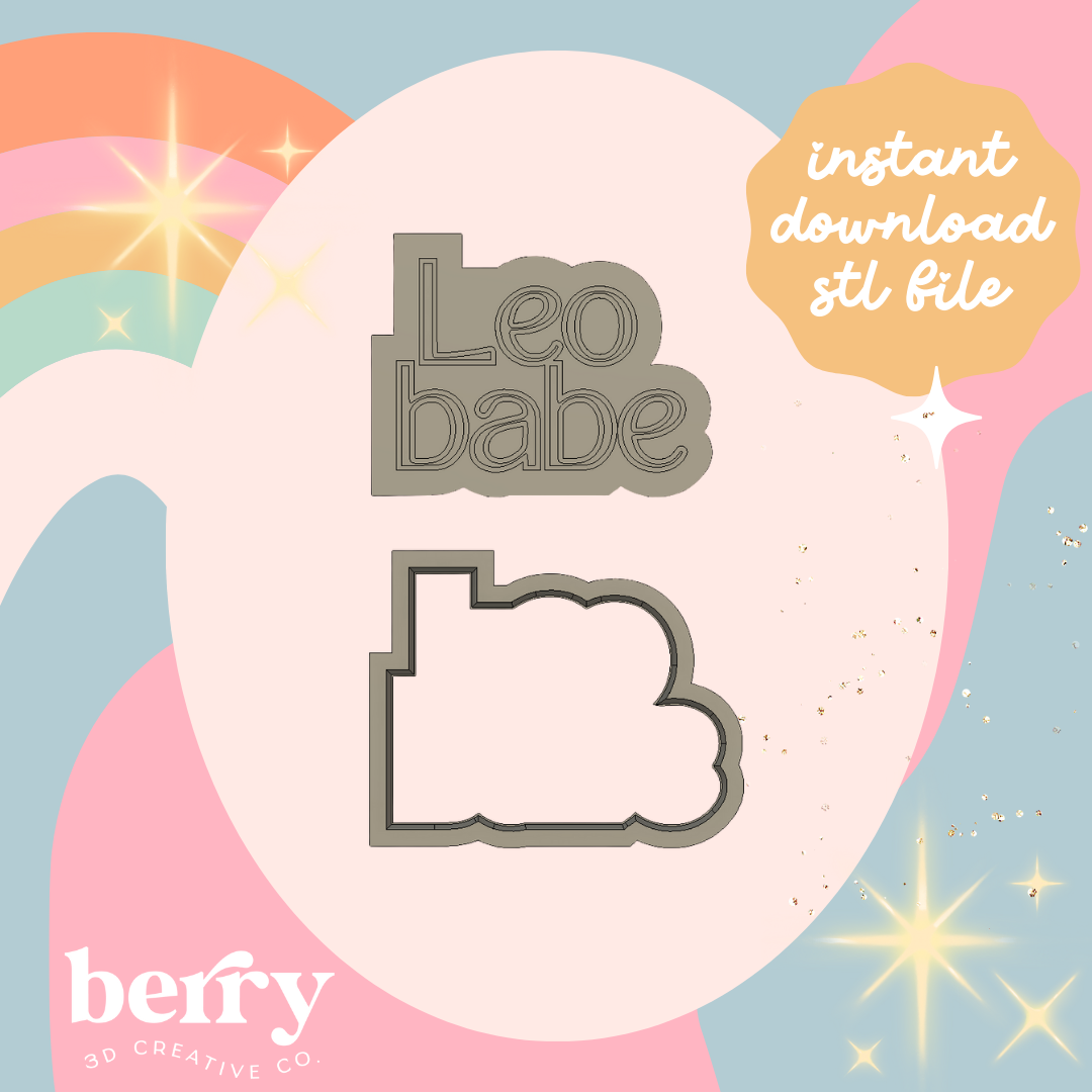 Leo Babe double popped cutter and Stamp stl file