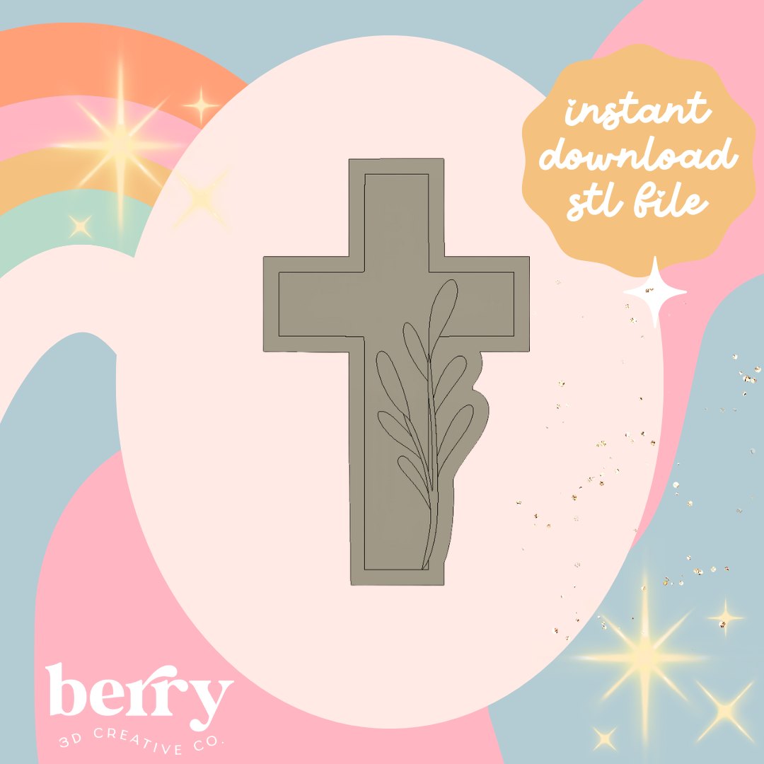 Baptism/ Christening Cross Stamp and cutter STL file