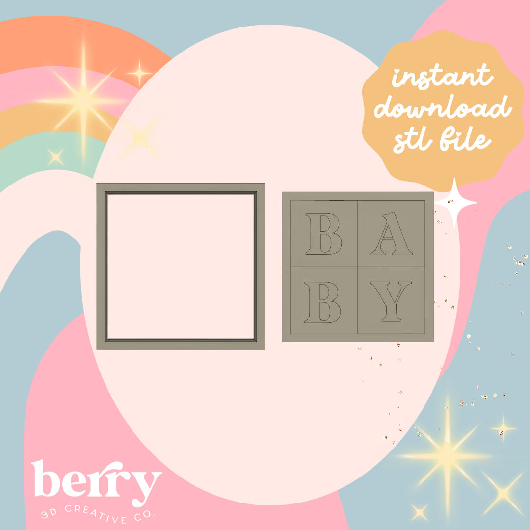 Baby Square Cutter and Stamp stl file