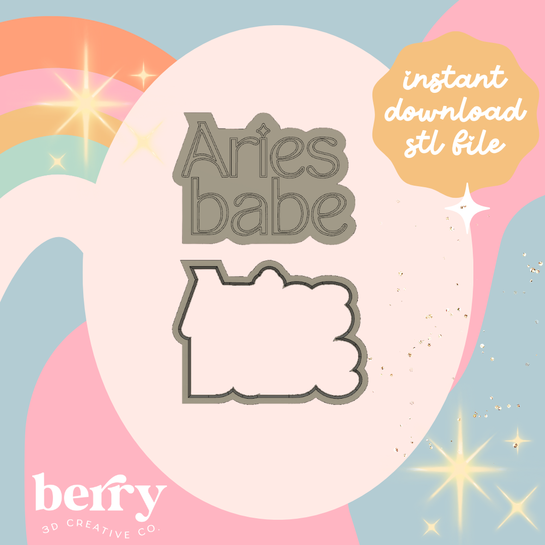 Aries Babe double popped Cookie Cutter and Stamp stl file
