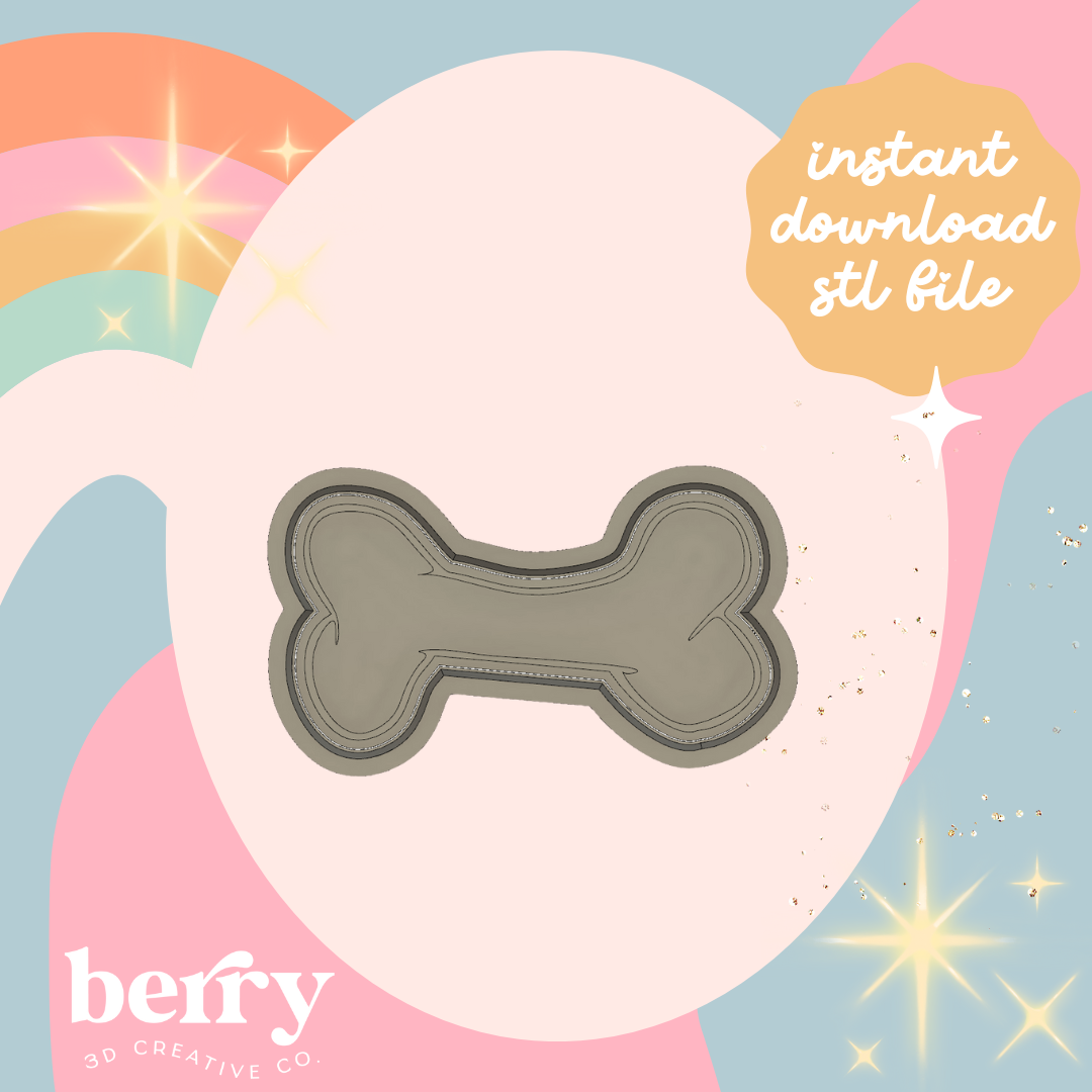 Bone Cookie Cutter and Stamp stl file