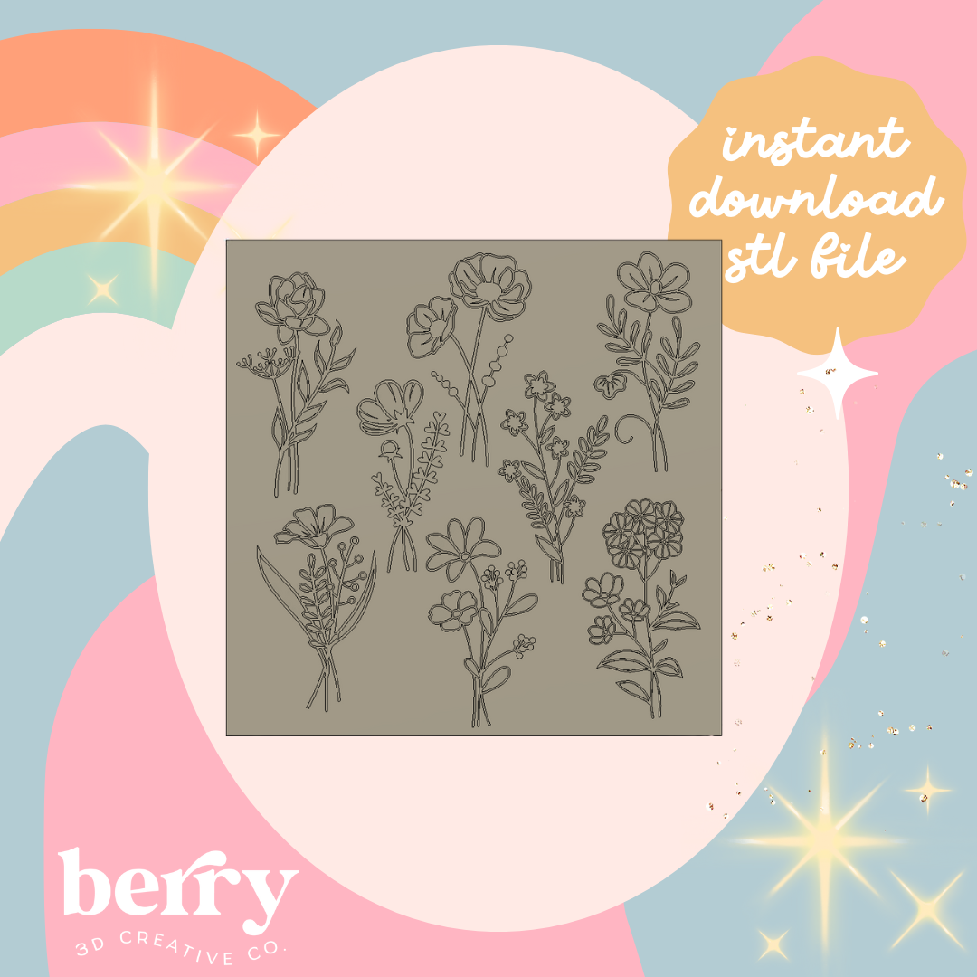 Wildflower Backing Stamp Stamp STL file