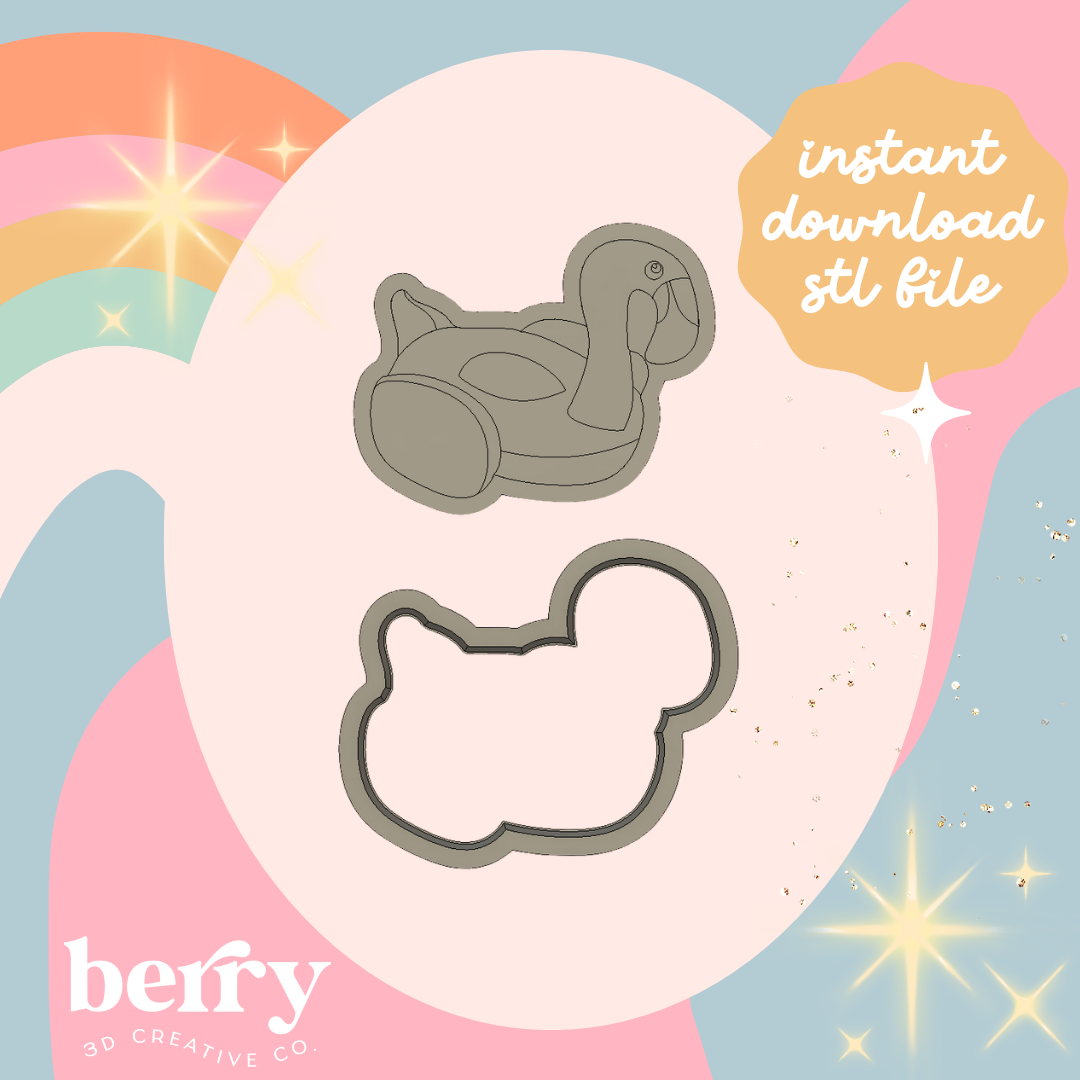 Flamingo Floaty Cutter and Stamp stl file