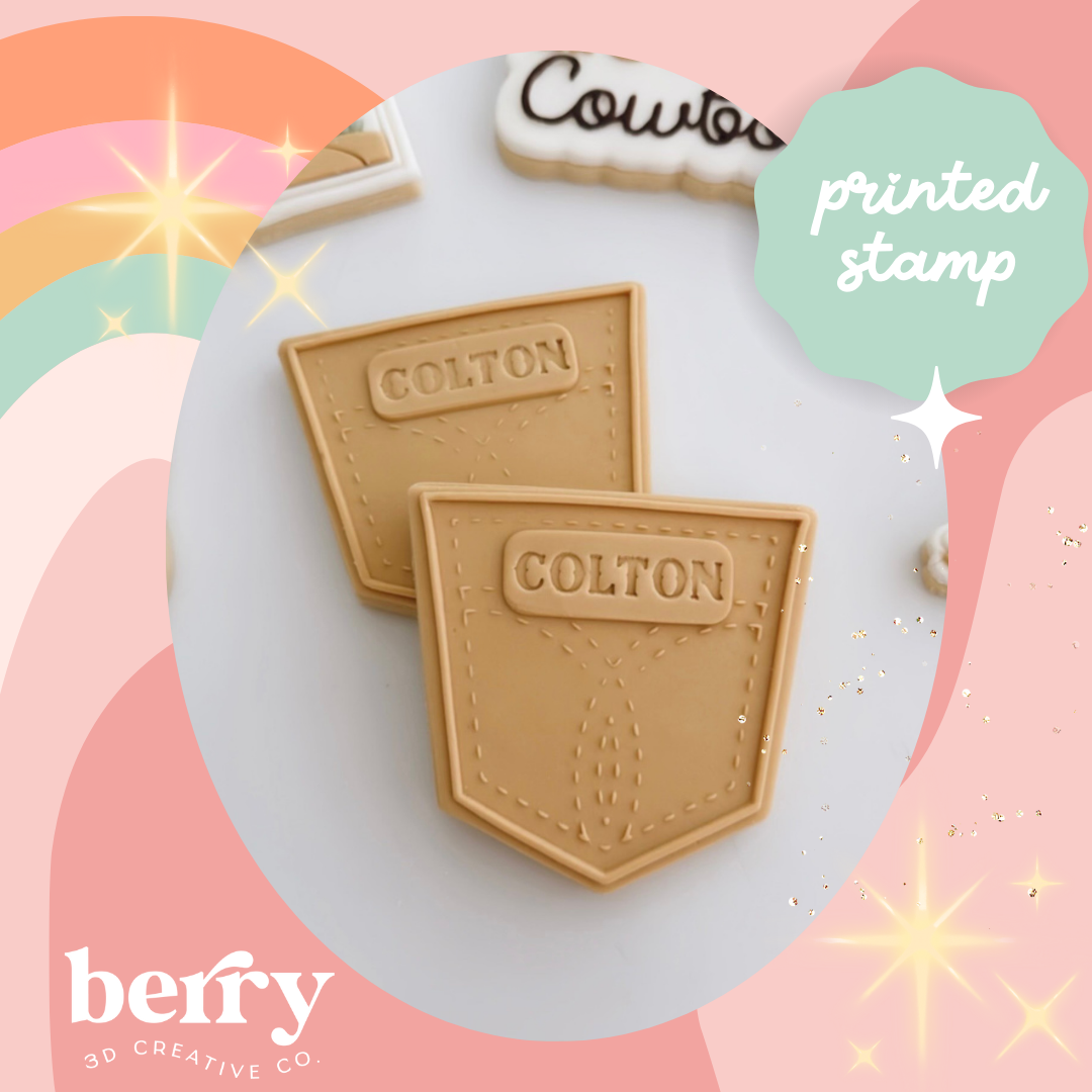 Blank Jeans Pocket Stamp and matching cutter