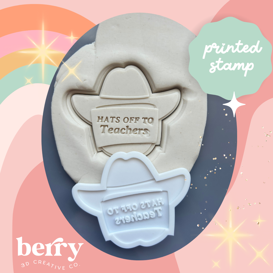 Hats off to teachers Stamp and matching cutter