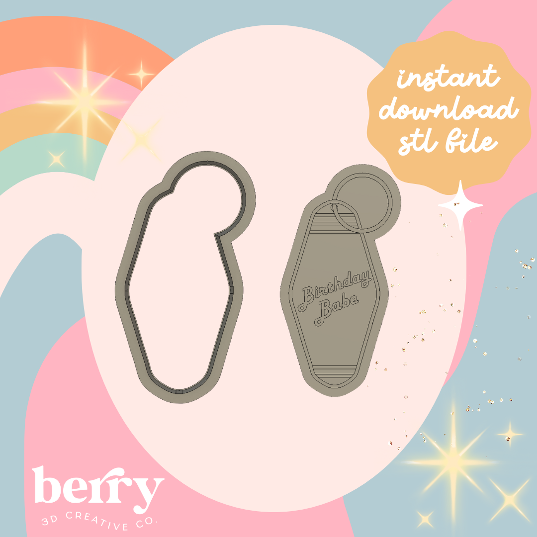 Birthday Babe Hotel Key Cutter and Stamp stl file