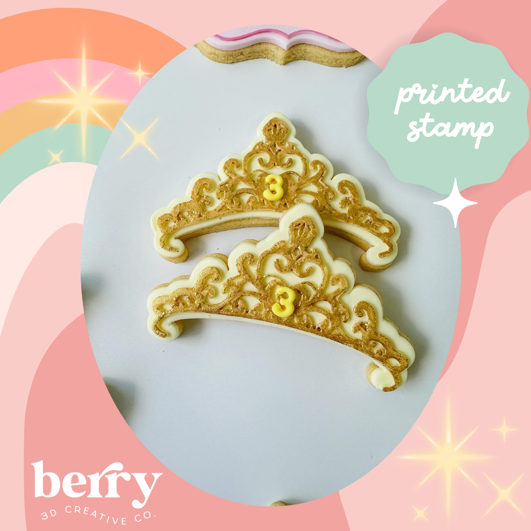 Crown/ Tiara debosser Stamp with matching Cookie Cutter