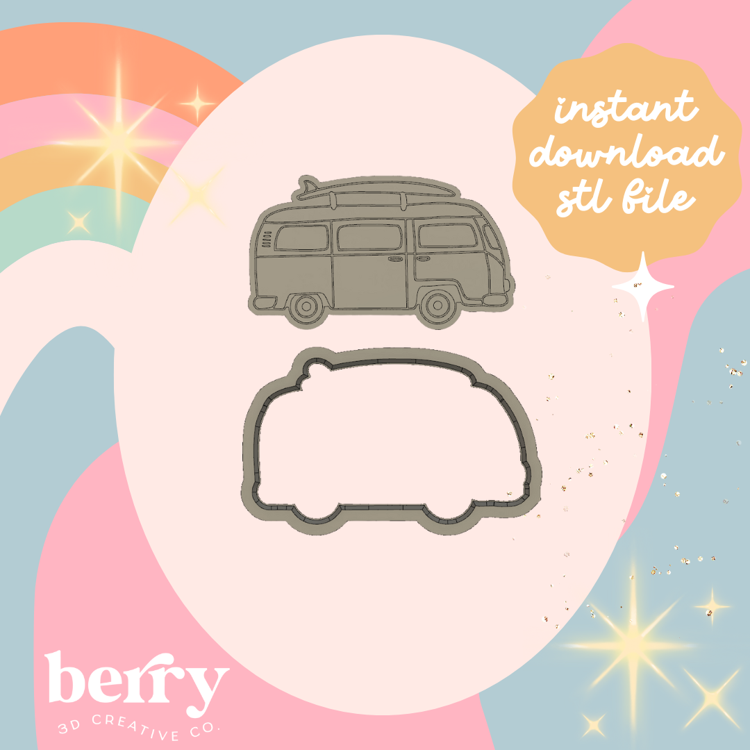 Kombi and Surfboard Cutter and Stamp stl file