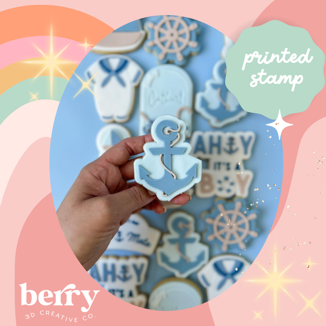 Anchor- Ahoy it's a boy Collection Stamp and matching cutter