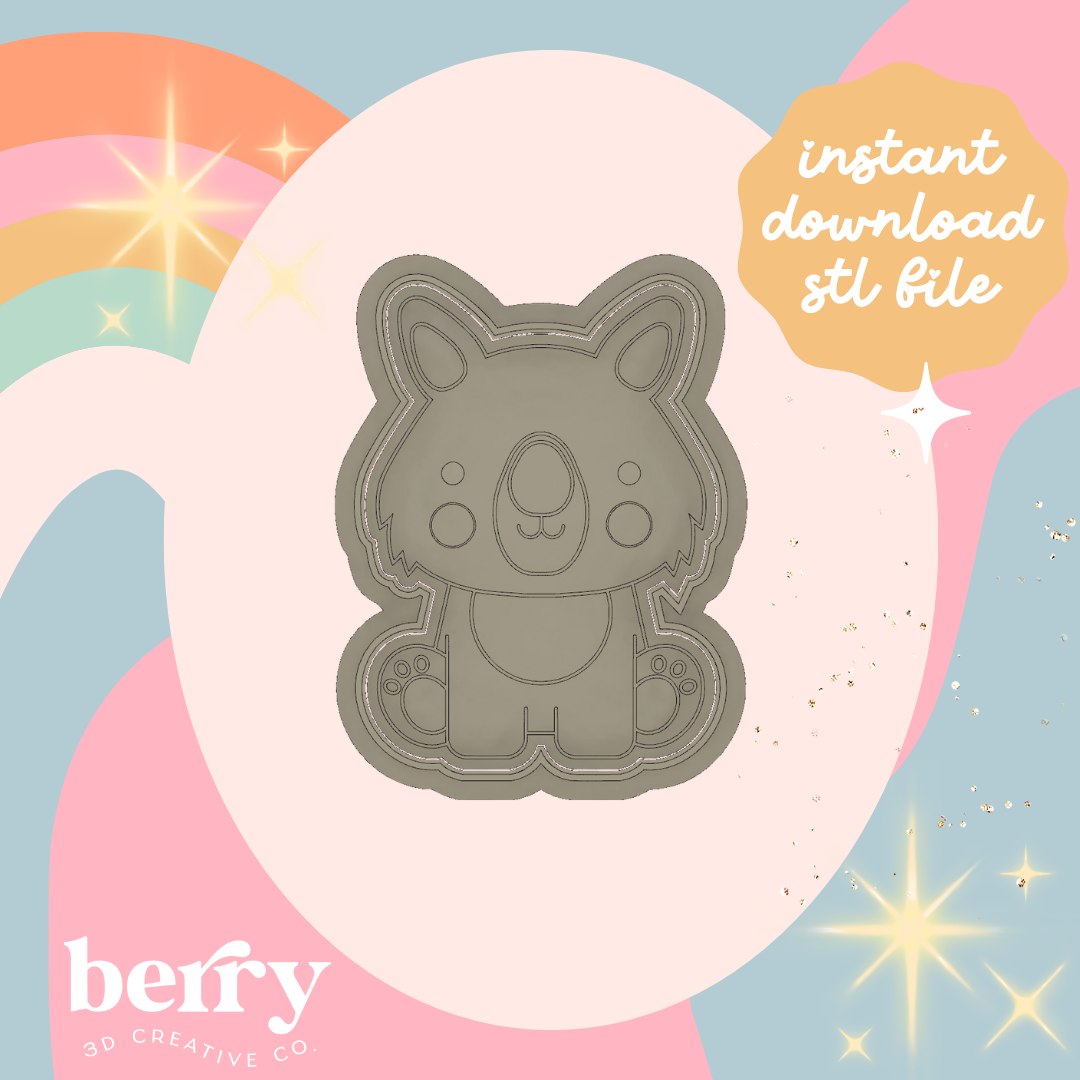 Baby Wombat Australian Animals Cutter and Stamp stl file