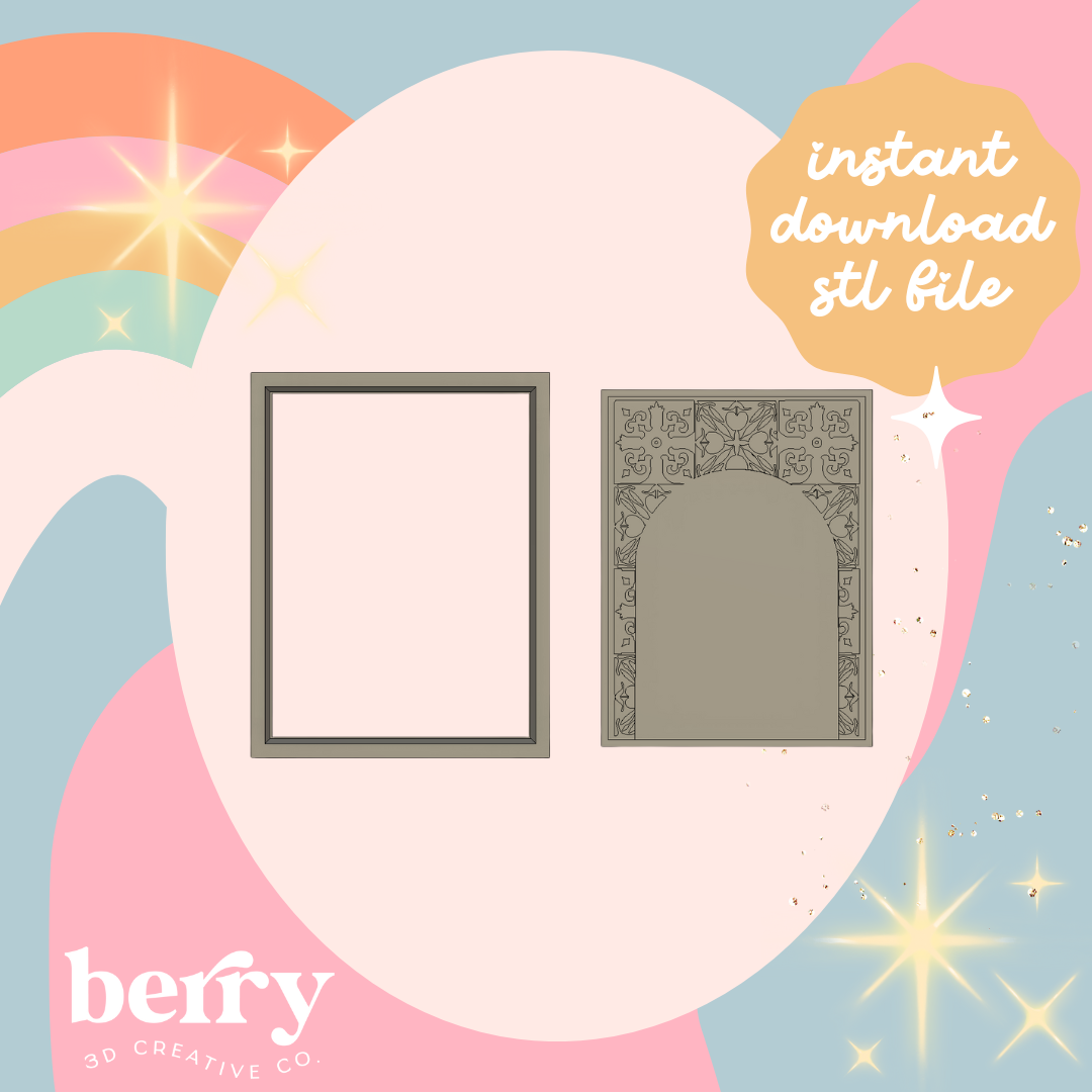 Rectangle Almafi coast inspired print with blank arch Stl File