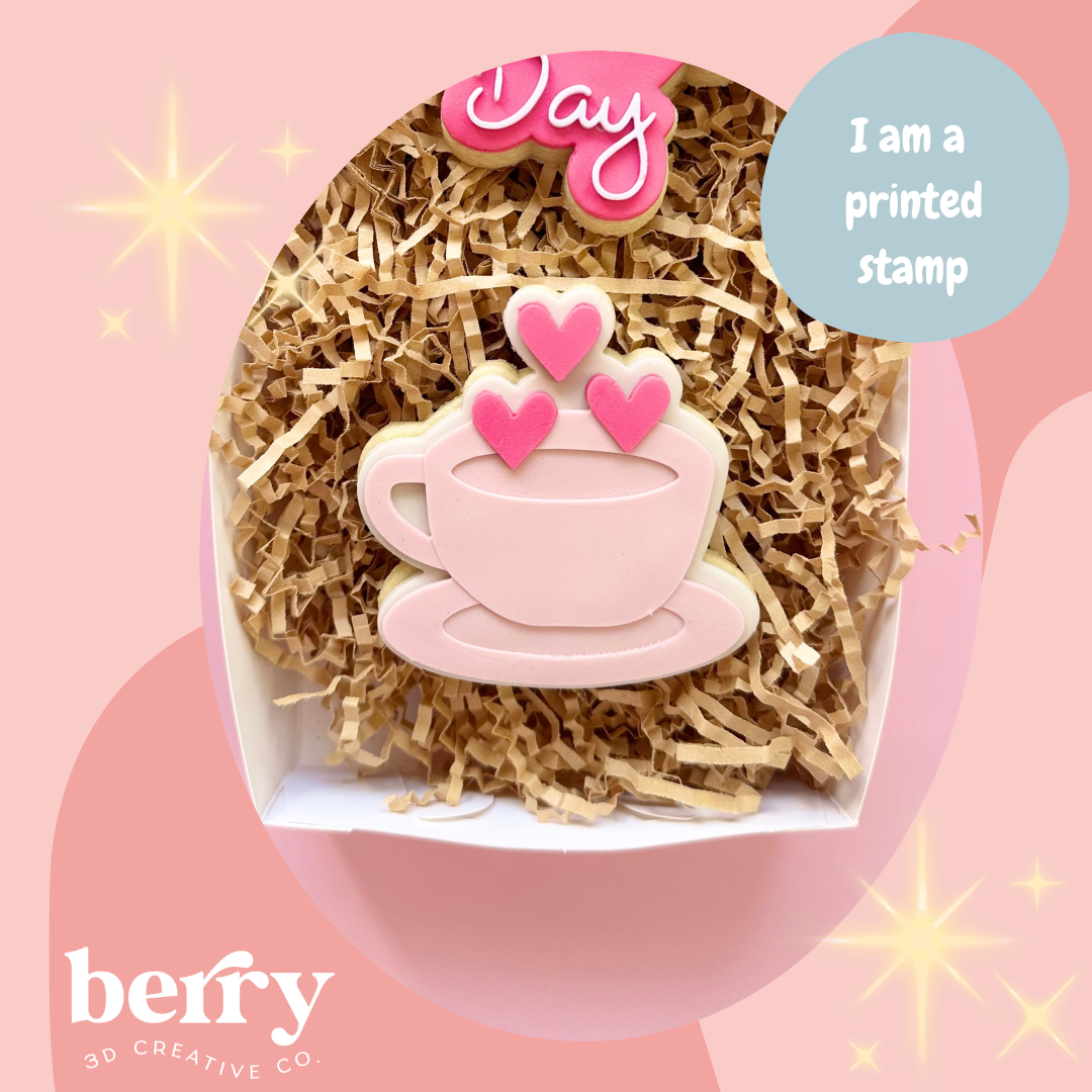 Coffee Cup with hearts Stamp and matching cutter