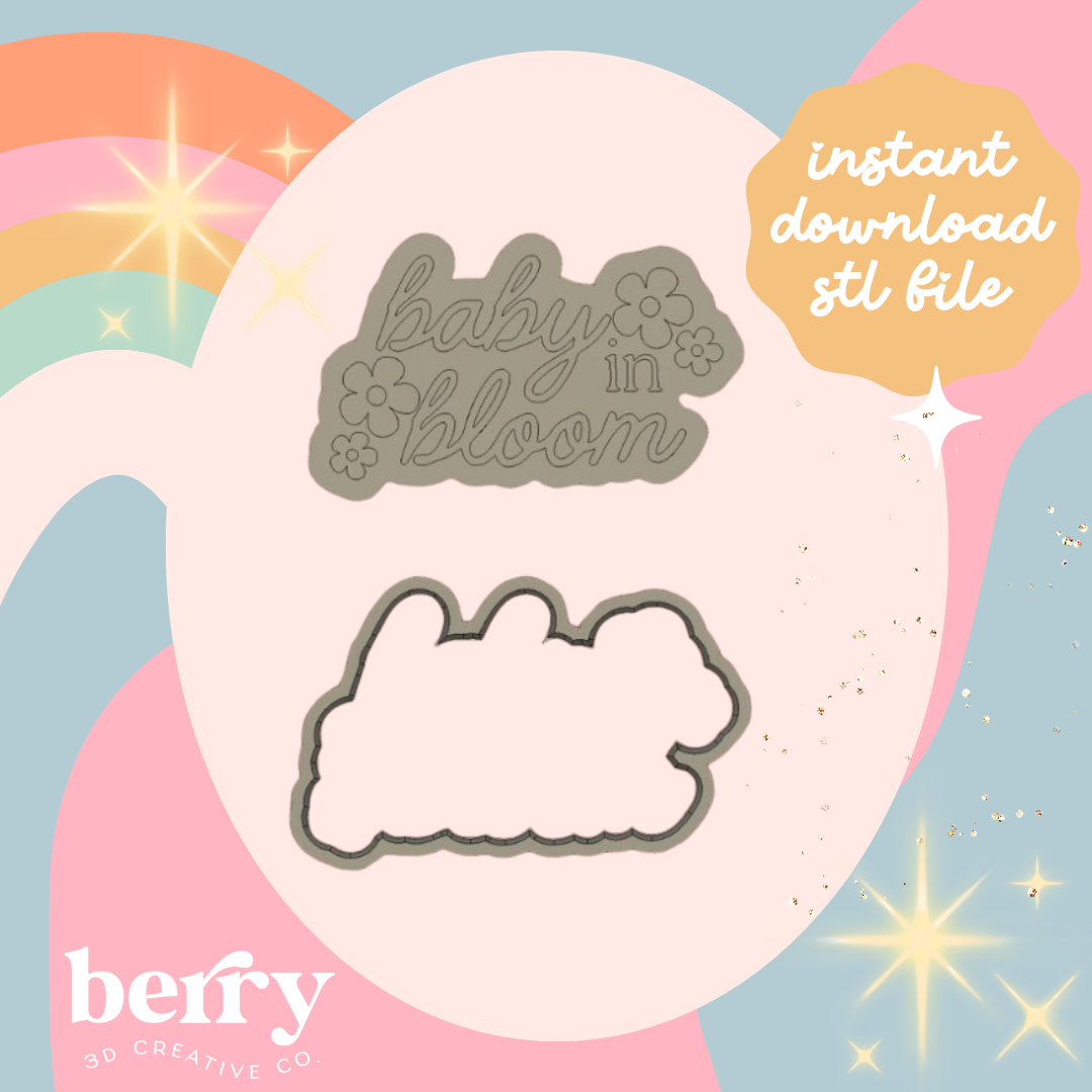 Baby in Bloom with Daisies Cutter and Stamp stl file