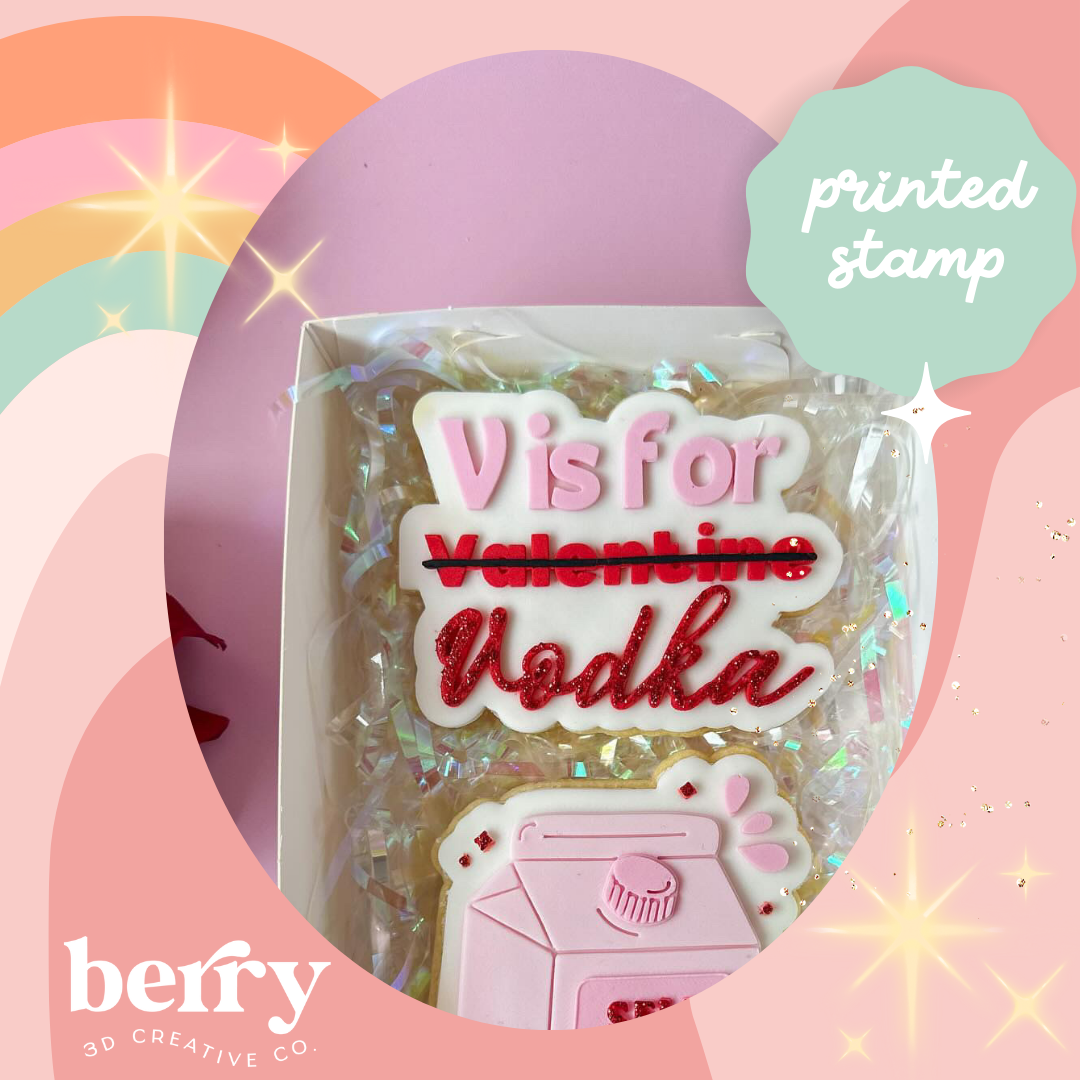 V is for Vodka Stamp and matching cutter