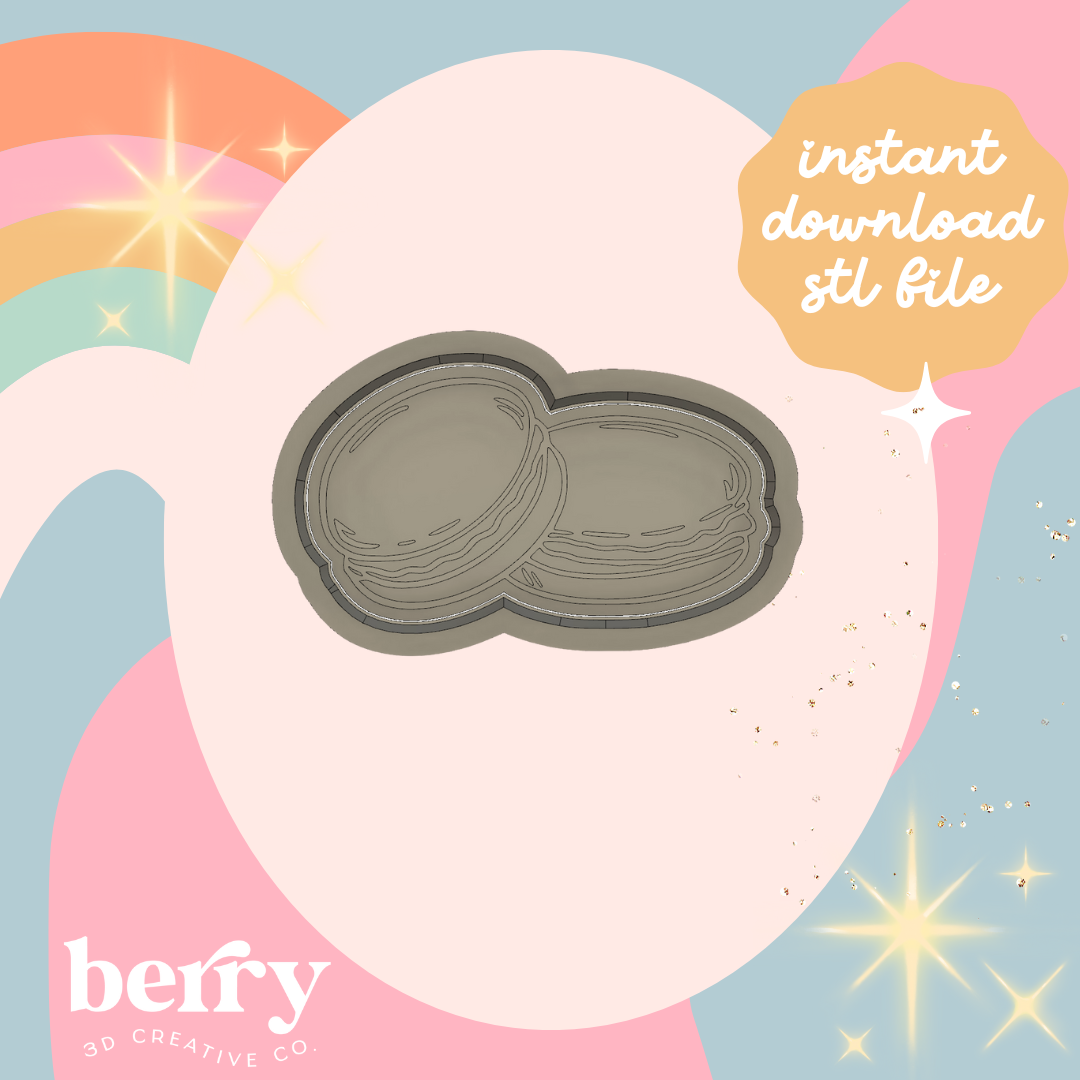 Macaroons Cookie Cutter and Stamp stl file