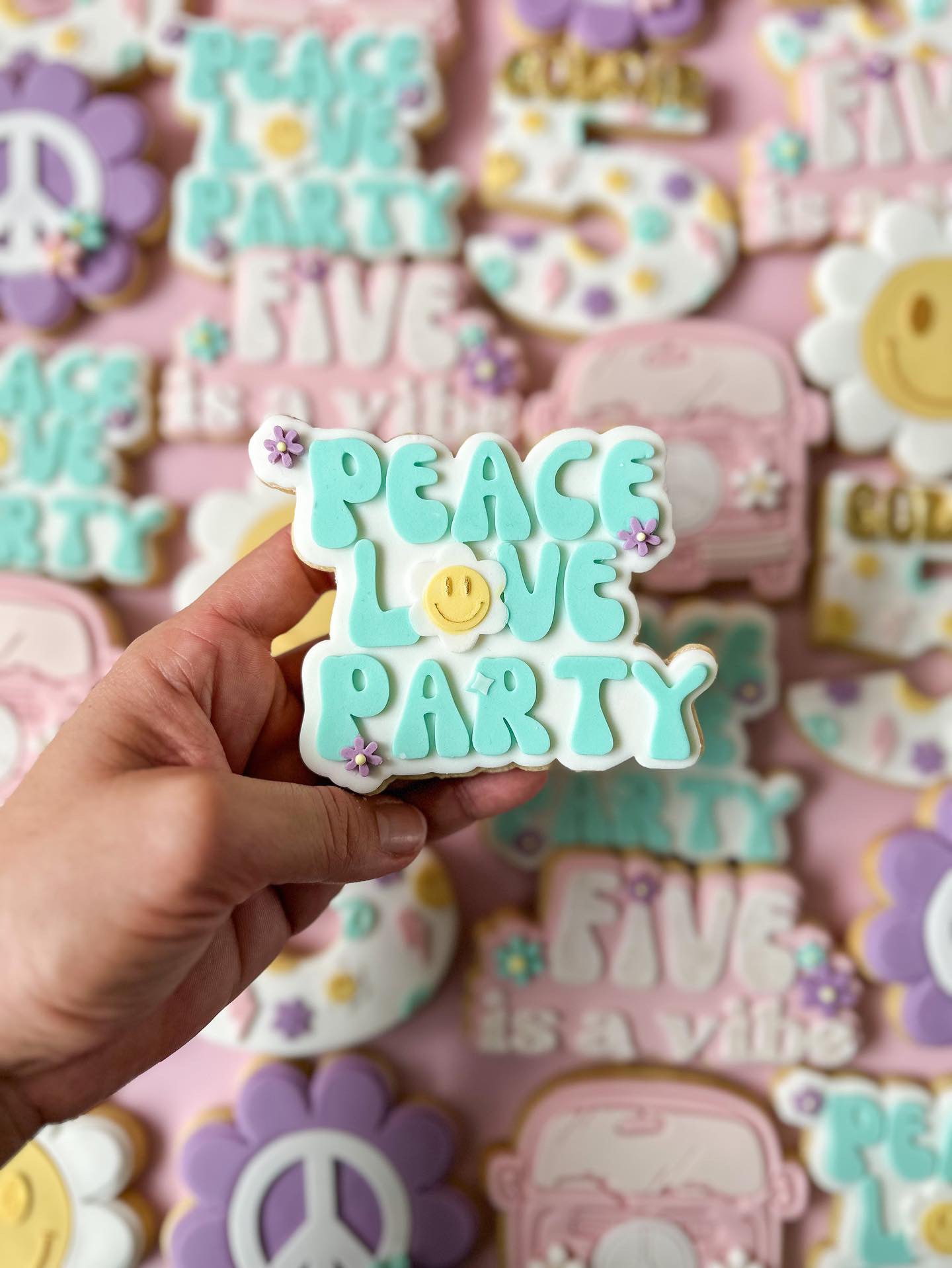 Peace, Love, Party Debosser and matching cutter