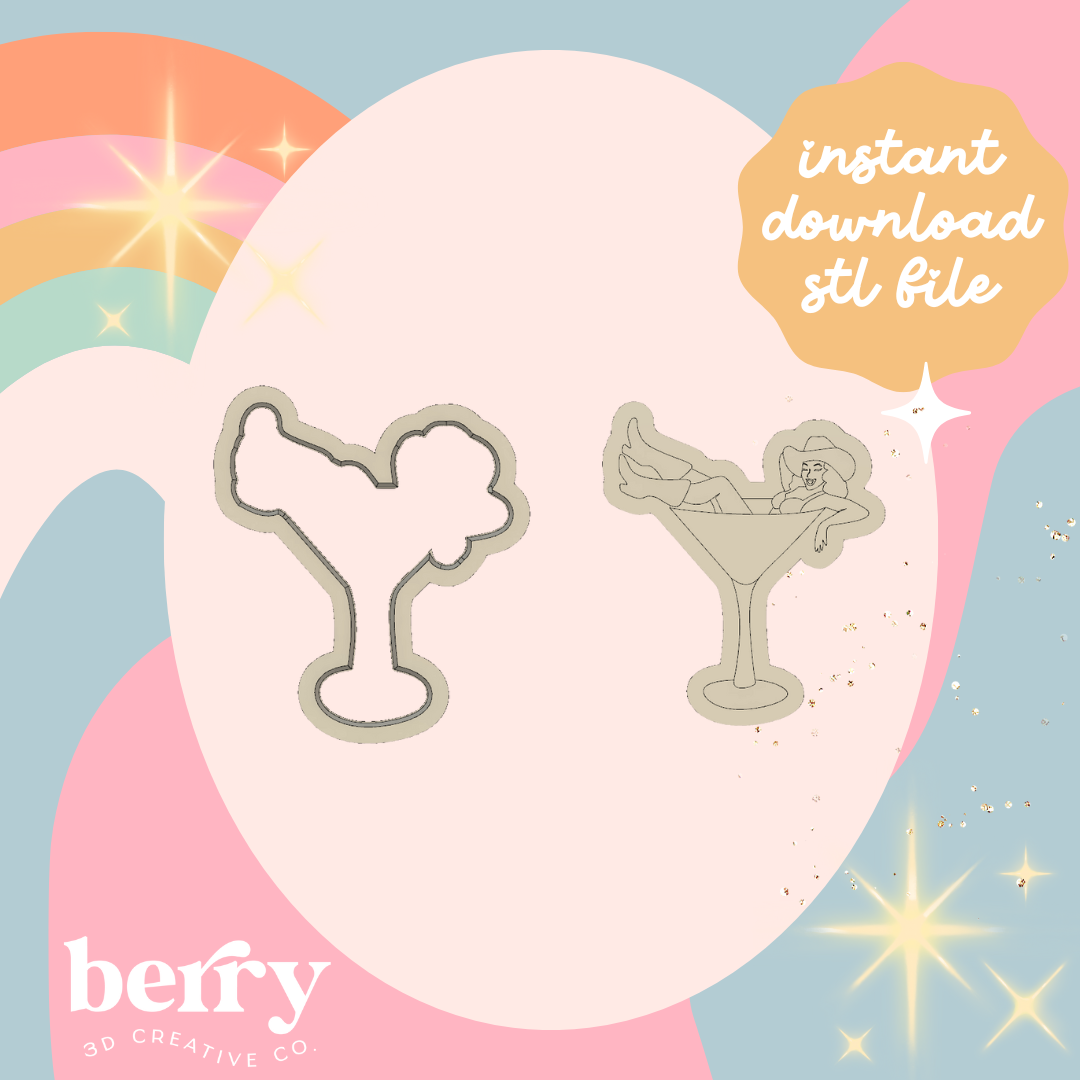 Coastal Cowgirl in Margarita Glass Cutter & Stamp stl file