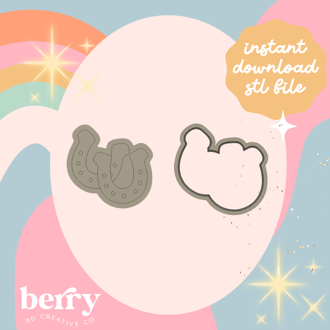 Horseshoe cutter and Stamp stl file