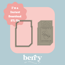 Load image into Gallery viewer, There is a spark between us matchbox Cookie Cutter and Stamp stl file
