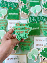 Load image into Gallery viewer, Cheers to another year of Growth Cookie Cutter and Stamp stl file