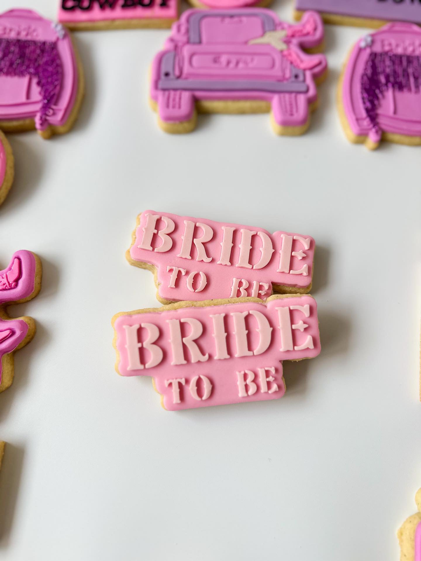 Bride to Be (Texas style font) Debosser with matching cookie cutter