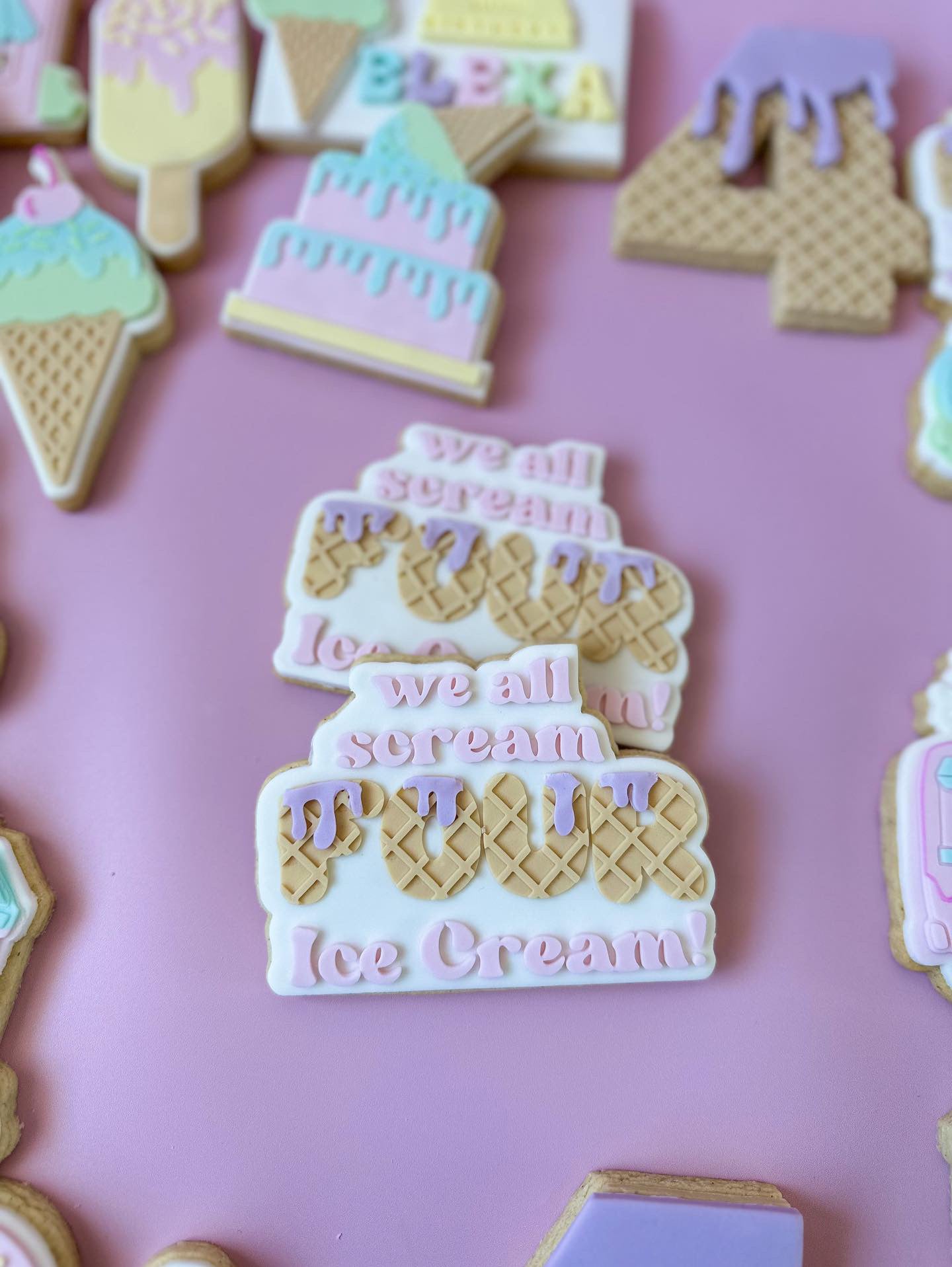 We all scream FOUR ice cream Stamp with matching Cookie Cutter