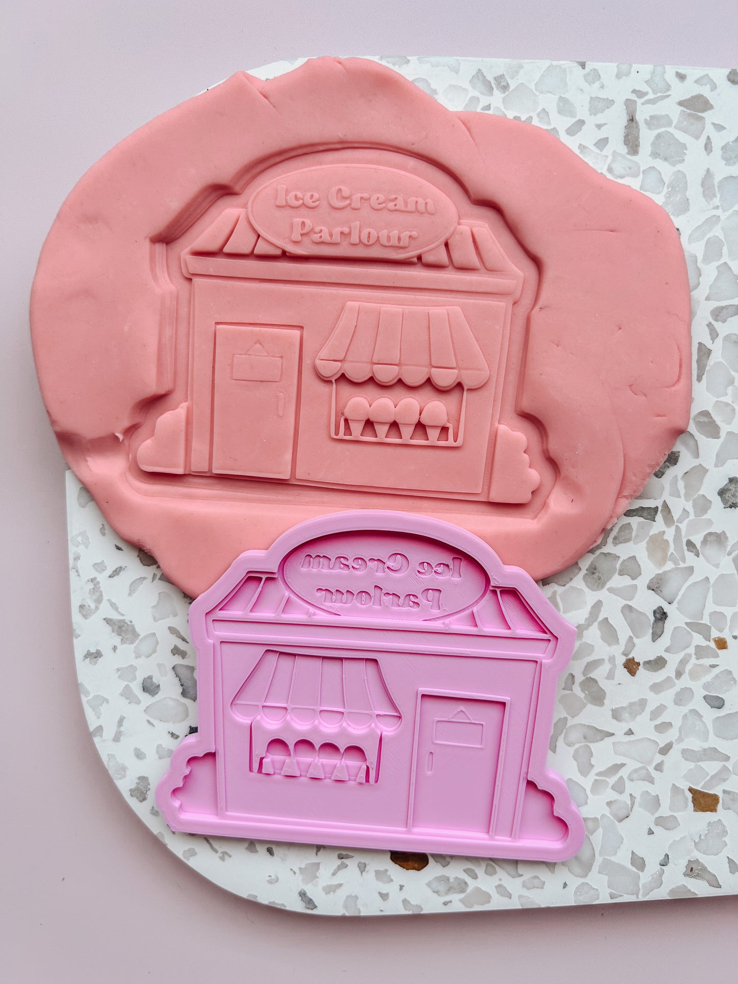 Ice Cream Parlour Debosser Stamp with matching Cookie Cutter