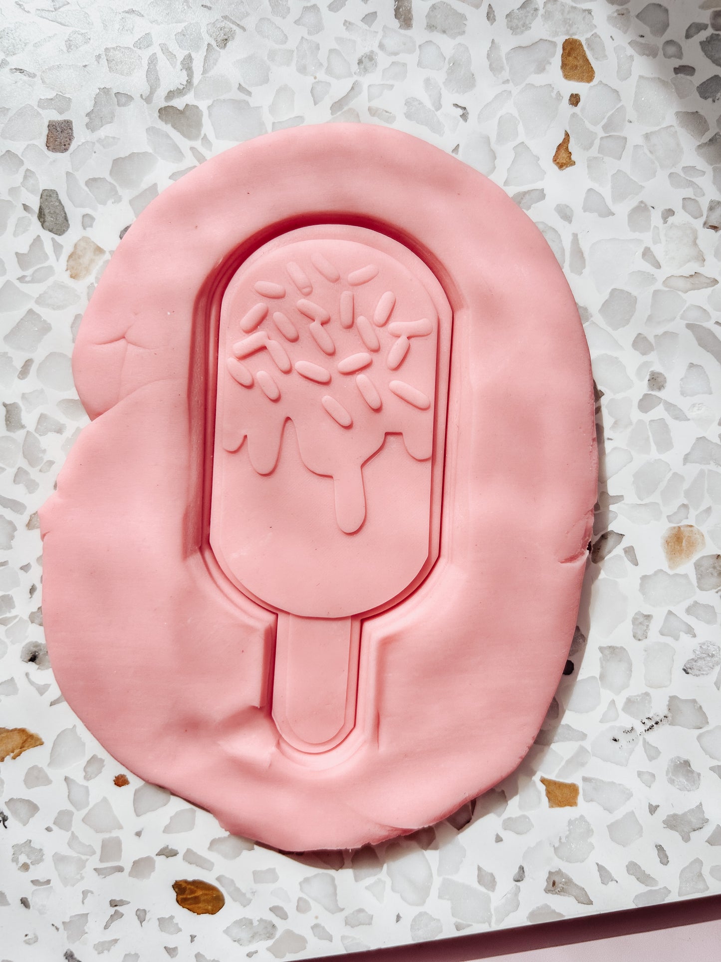Ice Cream Paddle Pop Debosser Stamp with matching Cookie Cutter